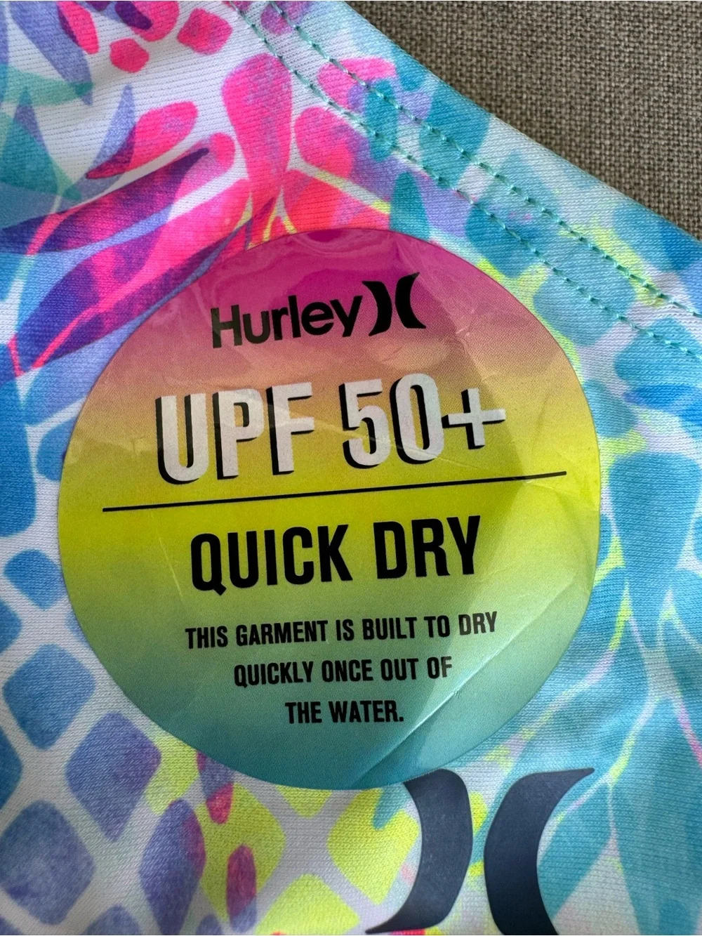 Hurley, Pineapple Print, Two-Piece, Swim Set, Size L 12/14